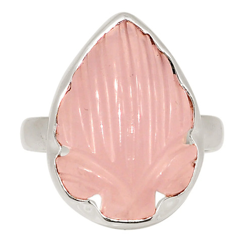 bague quartz rose sculpté