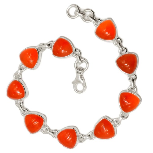 bracelet argent cornaline