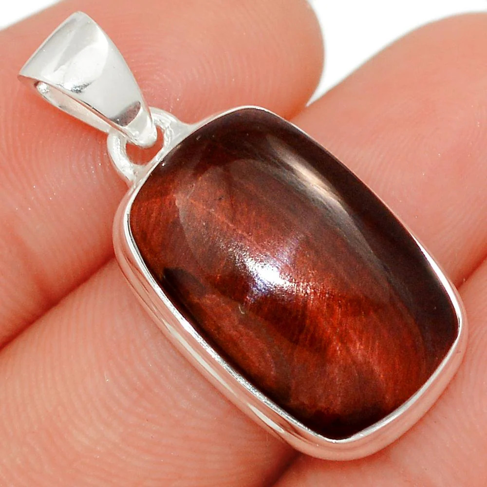 pendentif oeil de tigre rouge