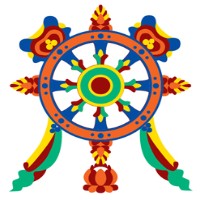 Symbole bouddhiste roue du dharma